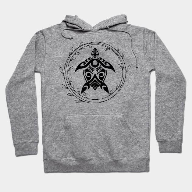 Floral Turtle Art Hoodie by NICHE&NICHE